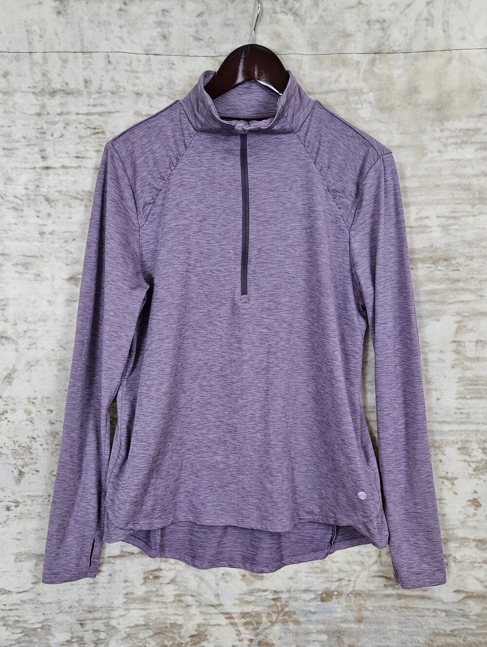 Apana Women’s Large Purple 1/4 Zip Athletic Pullover Long Sleeve Workout Top